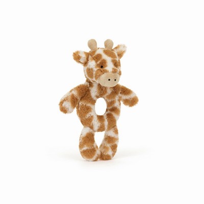 Jellycat Bashful Giraffe Ring Rattle USA | 81569QOZK